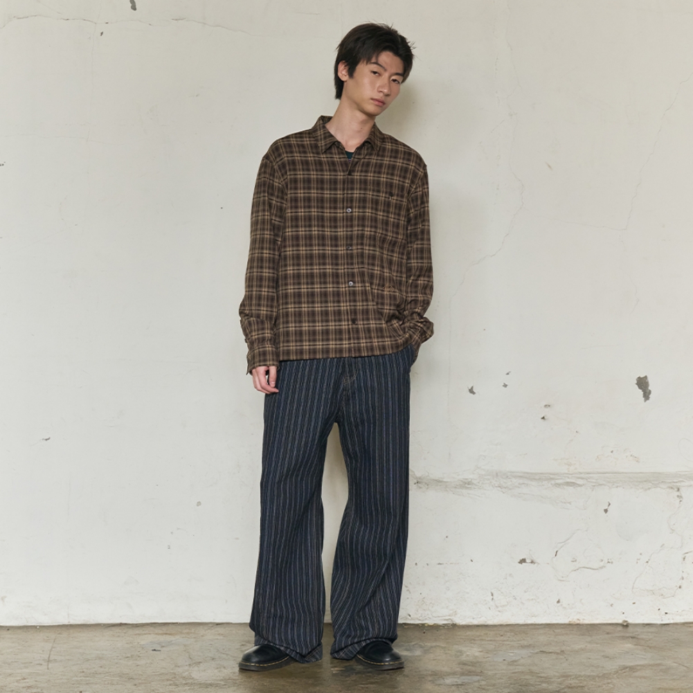 AFTERIMAGE CHECK SHIRT (BROWN)