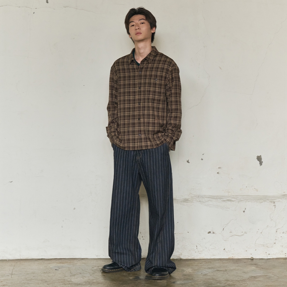 AFTERIMAGE CHECK SHIRT (BROWN)