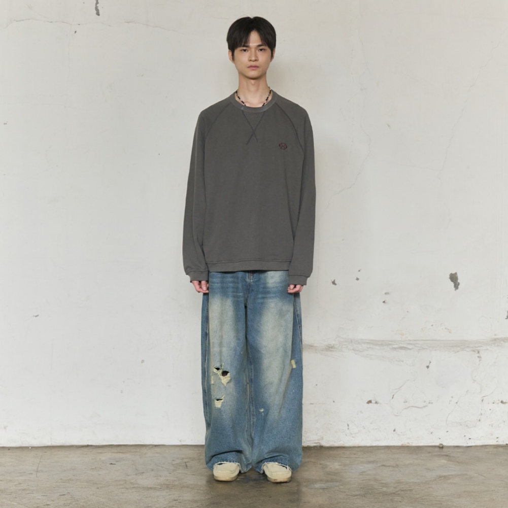 AFTERIMAGE RAGLAN SWEATSHIRT (GREY)