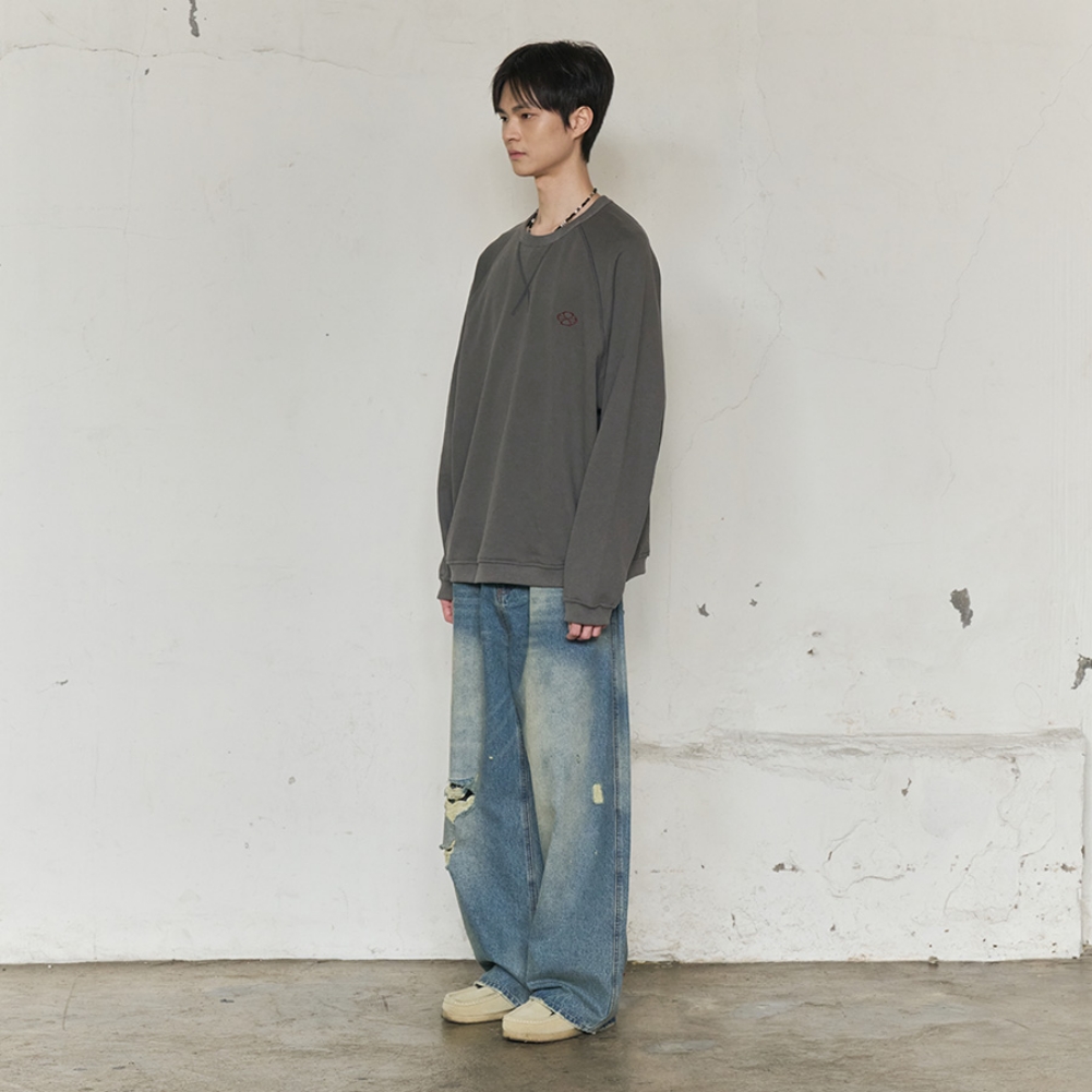 AFTERIMAGE RAGLAN SWEATSHIRT (GREY)