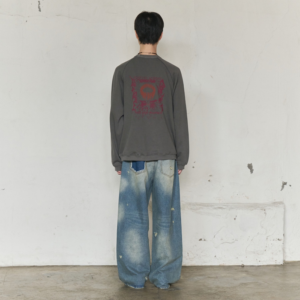 AFTERIMAGE RAGLAN SWEATSHIRT (GREY)