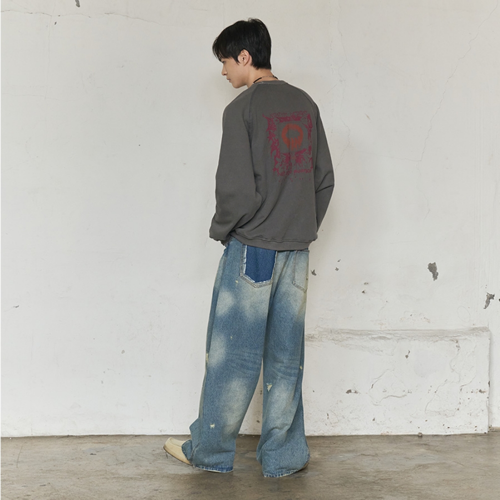 AFTERIMAGE RAGLAN SWEATSHIRT (GREY)