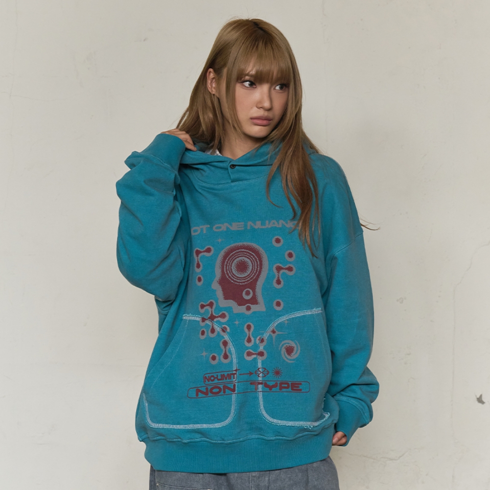 MENTAL NOISE GRAPHIC HOODIE (MINT)
