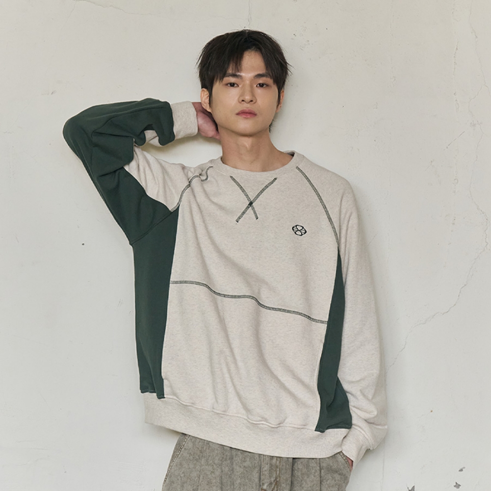 UNION LINE RAGLAN SWEATSHIRT (OATMEAL)