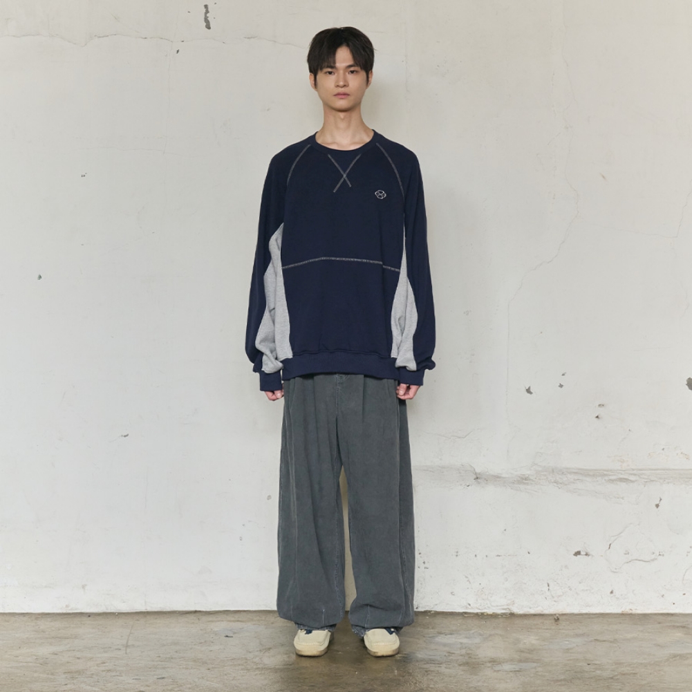 UNION LINE RAGLAN SWEATSHIRT (NAVY)