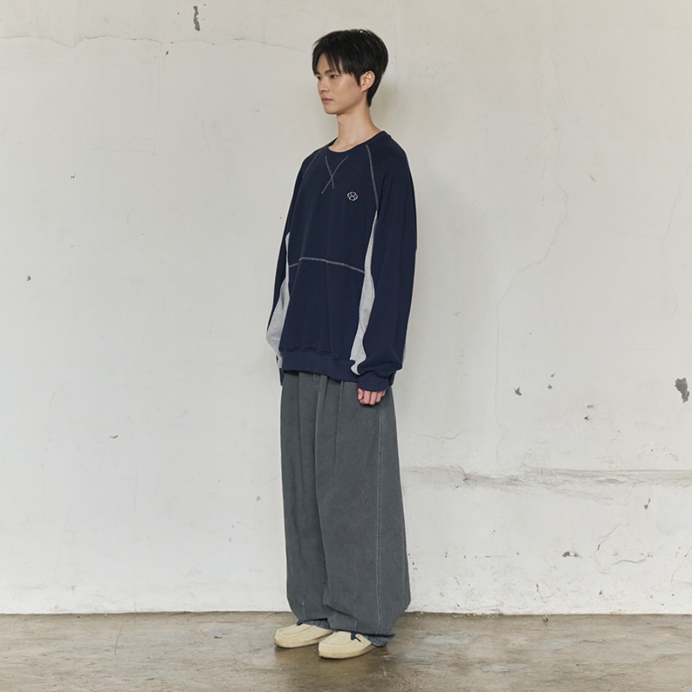 UNION LINE RAGLAN SWEATSHIRT (NAVY)