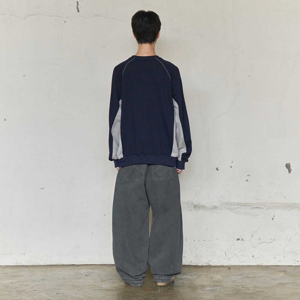 UNION LINE RAGLAN SWEATSHIRT (NAVY)