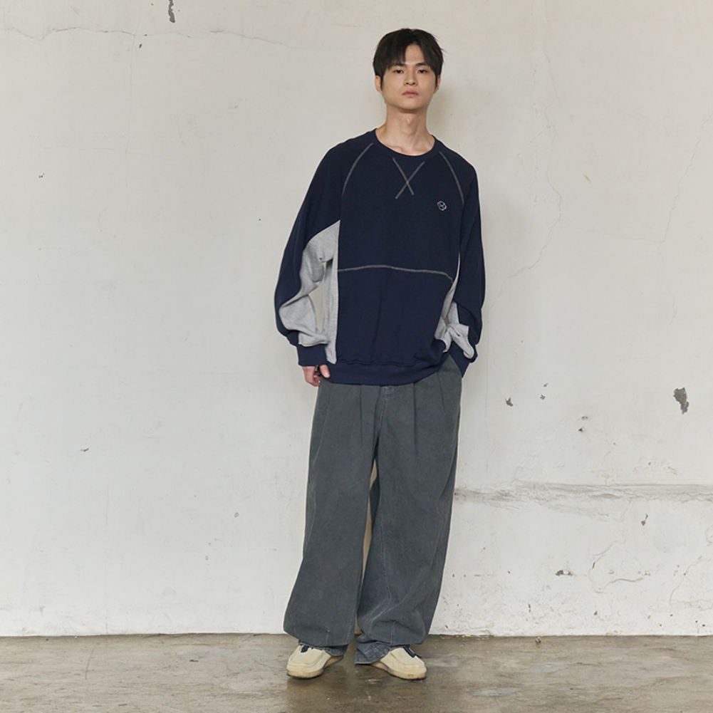 UNION LINE RAGLAN SWEATSHIRT (NAVY)