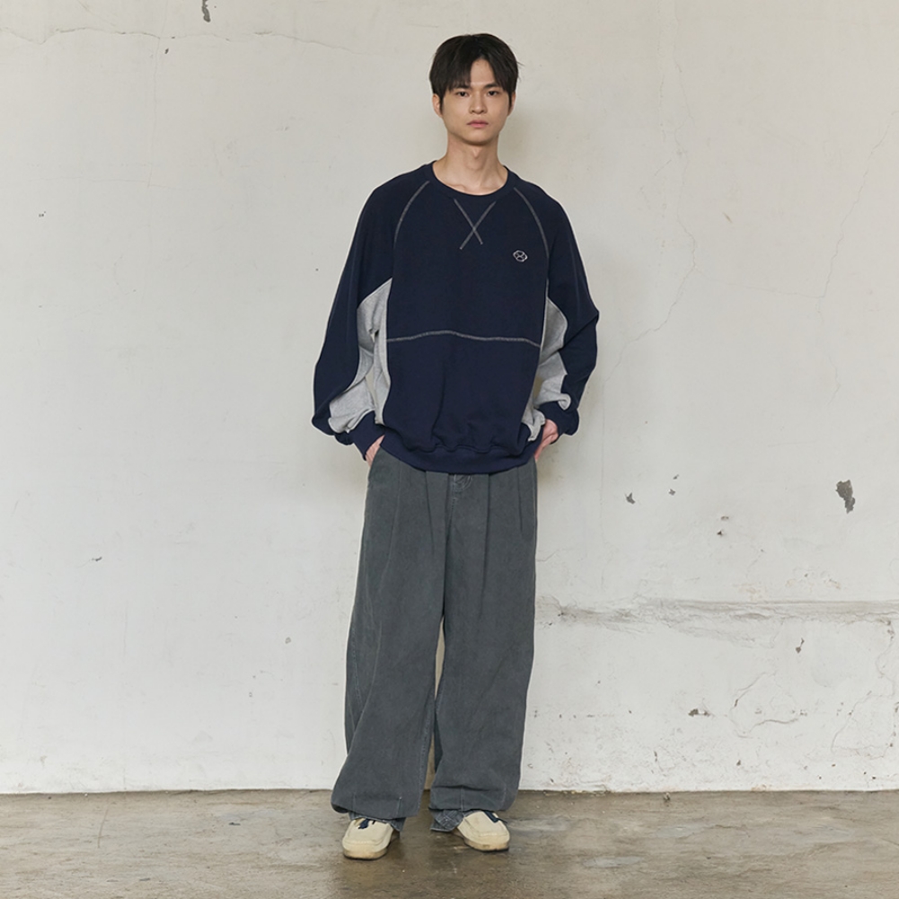 UNION LINE RAGLAN SWEATSHIRT (NAVY)