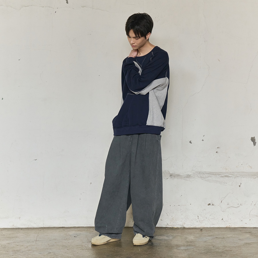 UNION LINE RAGLAN SWEATSHIRT (NAVY)