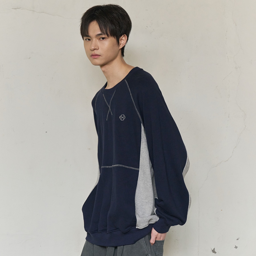 UNION LINE RAGLAN SWEATSHIRT (NAVY)