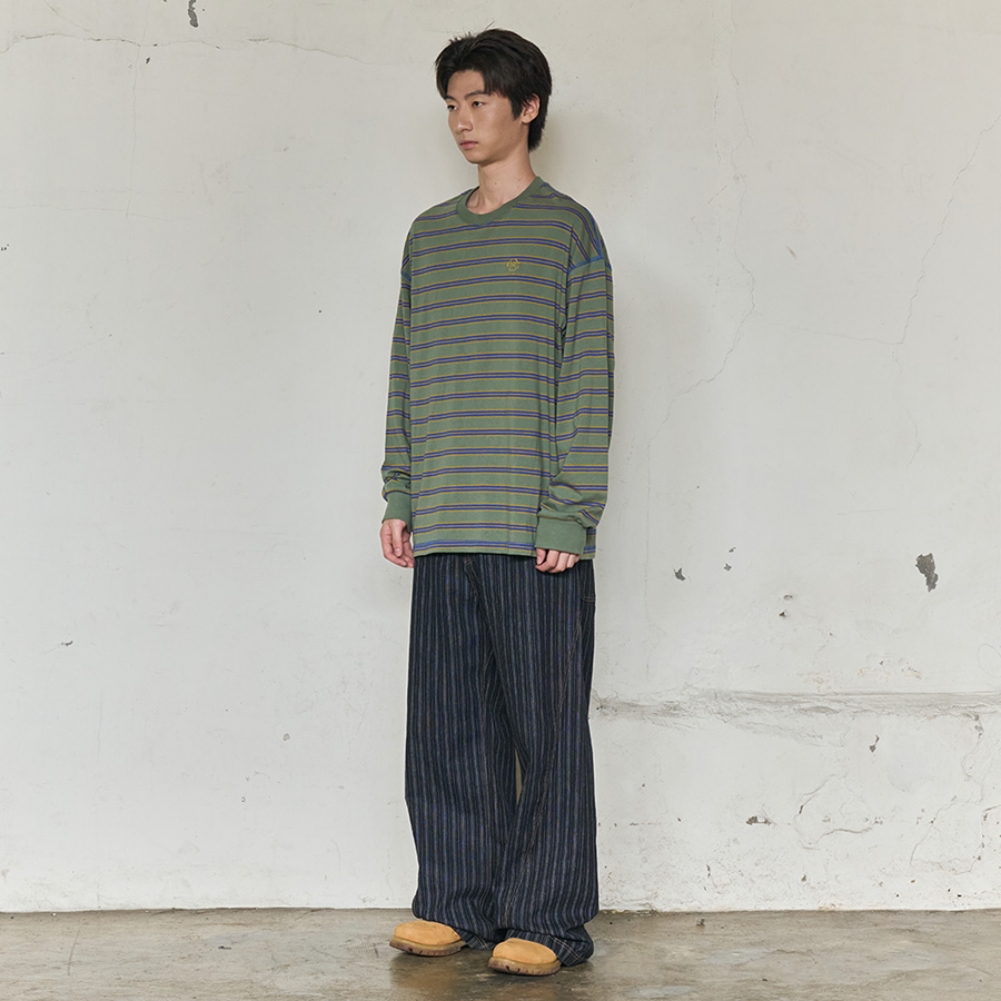 MULTI STRIPE LONG SLEEVE (KHAKI)