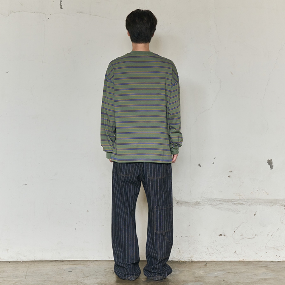 MULTI STRIPE LONG SLEEVE (KHAKI)