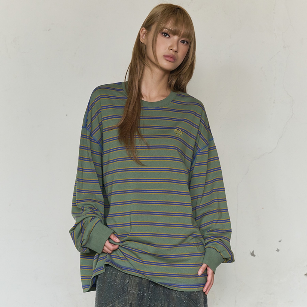 MULTI STRIPE LONG SLEEVE (KHAKI)