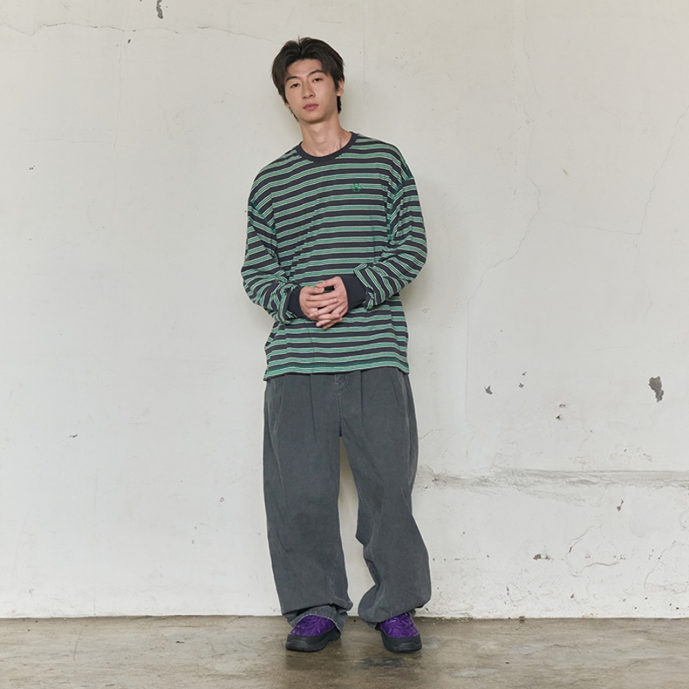 MULTI STRIPE LONG SLEEVE (GREEN)