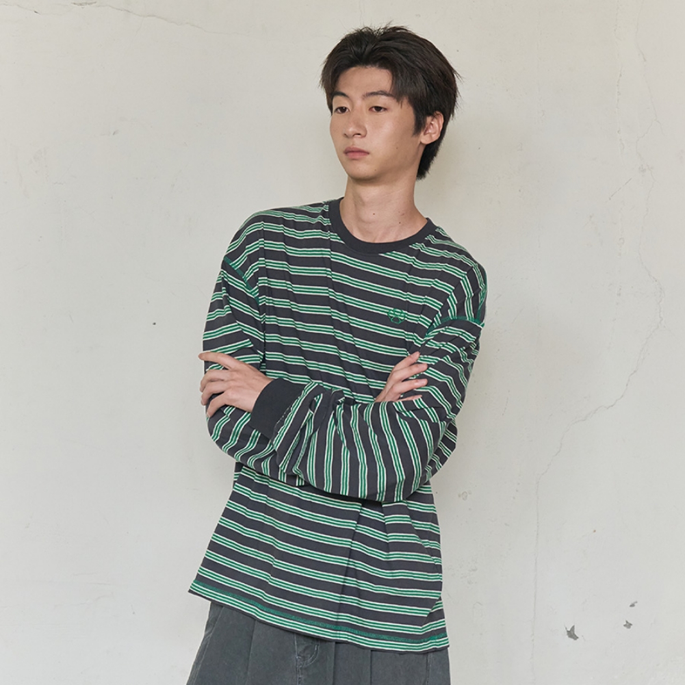 MULTI STRIPE LONG SLEEVE (GREEN)
