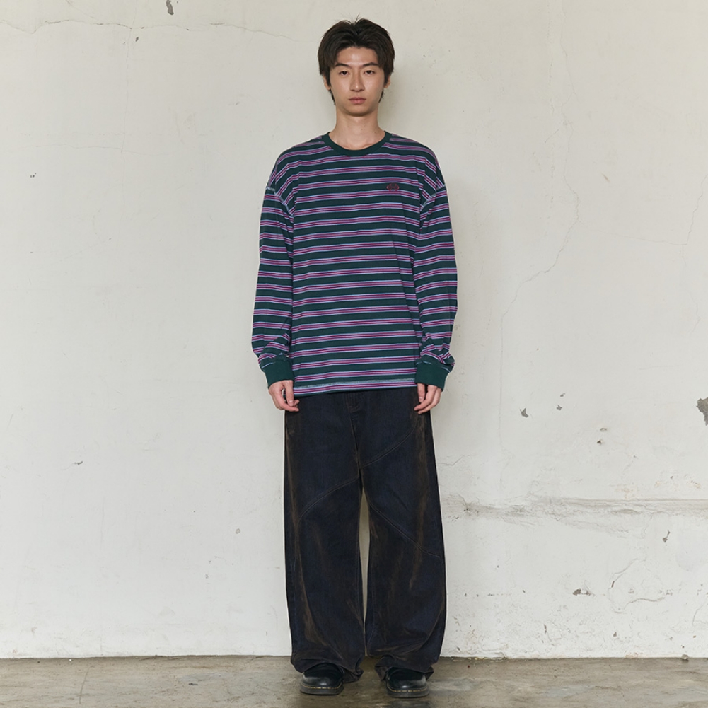 MULTI STRIPE LONG SLEEVE (RED)