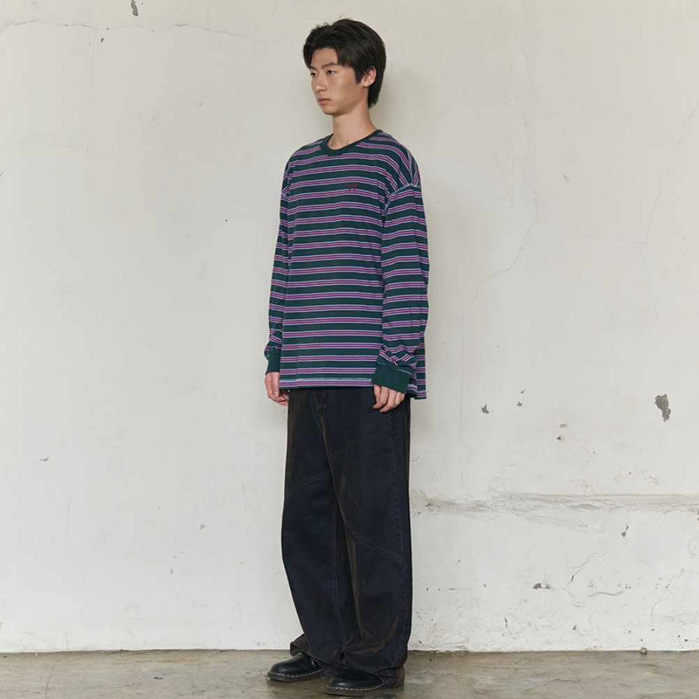 MULTI STRIPE LONG SLEEVE (RED)