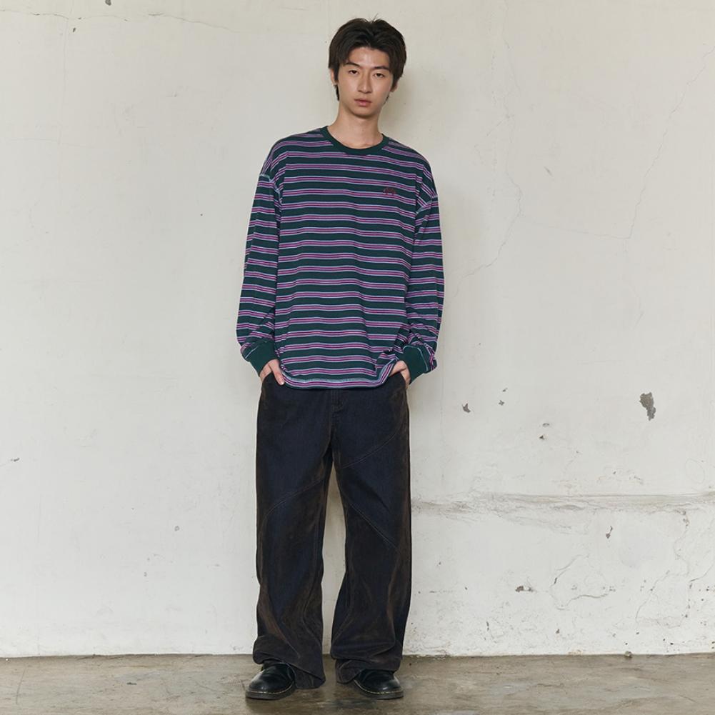 MULTI STRIPE LONG SLEEVE (RED)