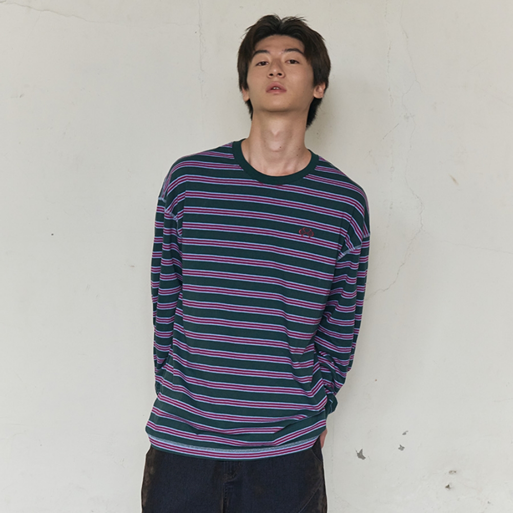 MULTI STRIPE LONG SLEEVE (RED)