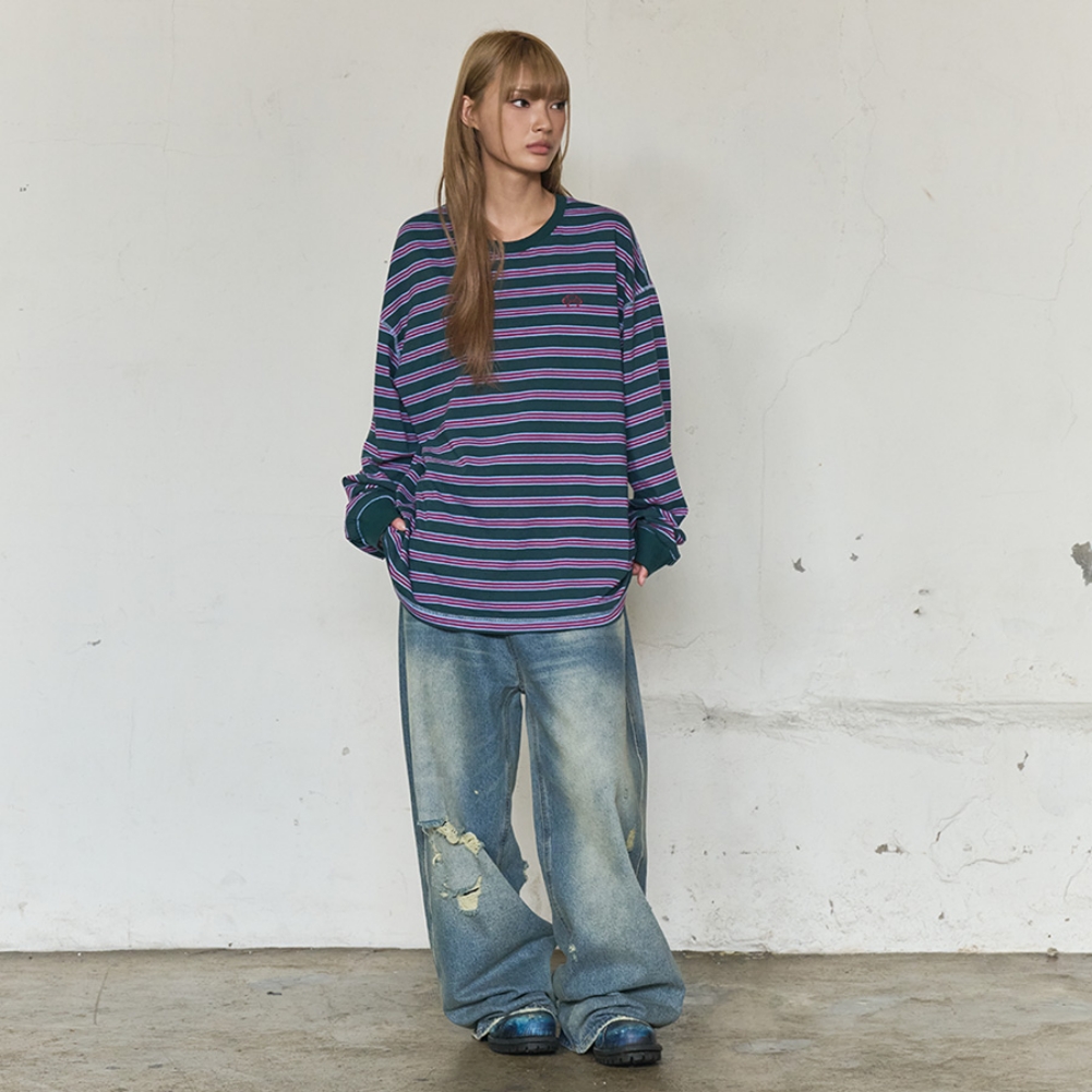 MULTI STRIPE LONG SLEEVE (RED)
