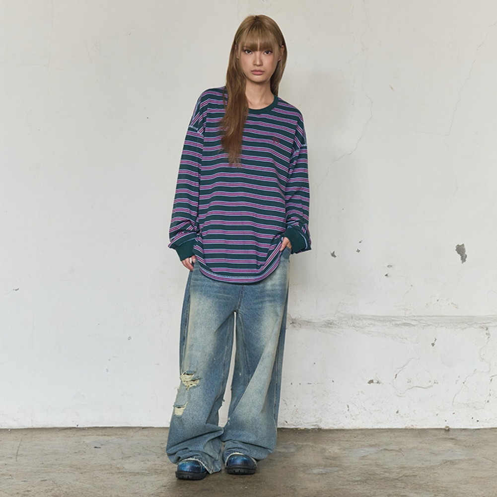 MULTI STRIPE LONG SLEEVE (RED)