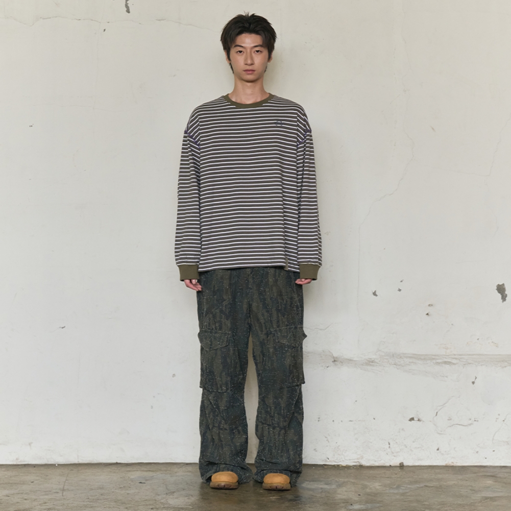 MULTI STRIPE LONG SLEEVE (KHAKI)