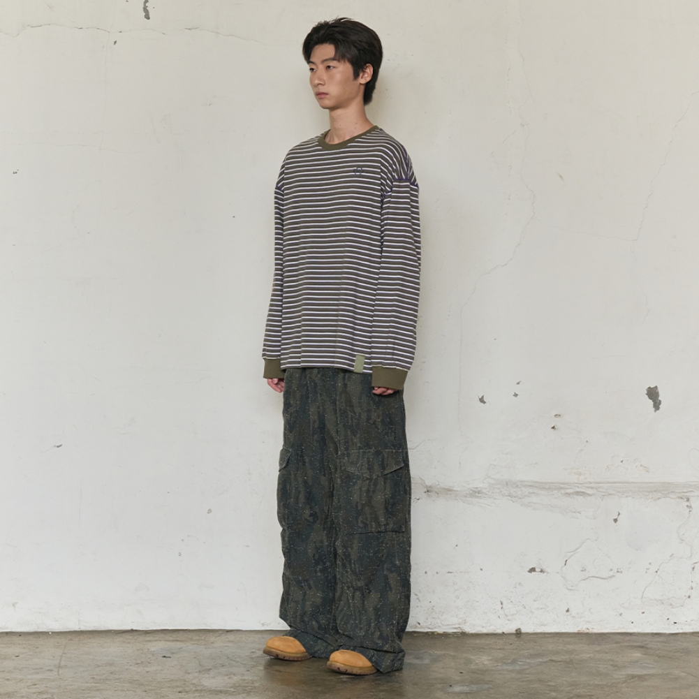 MULTI STRIPE LONG SLEEVE (KHAKI)