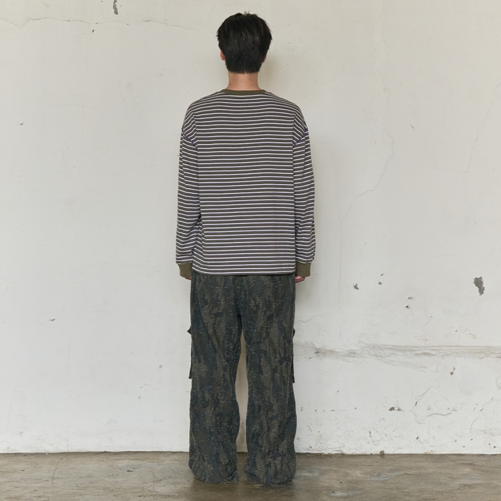 MULTI STRIPE LONG SLEEVE (KHAKI)