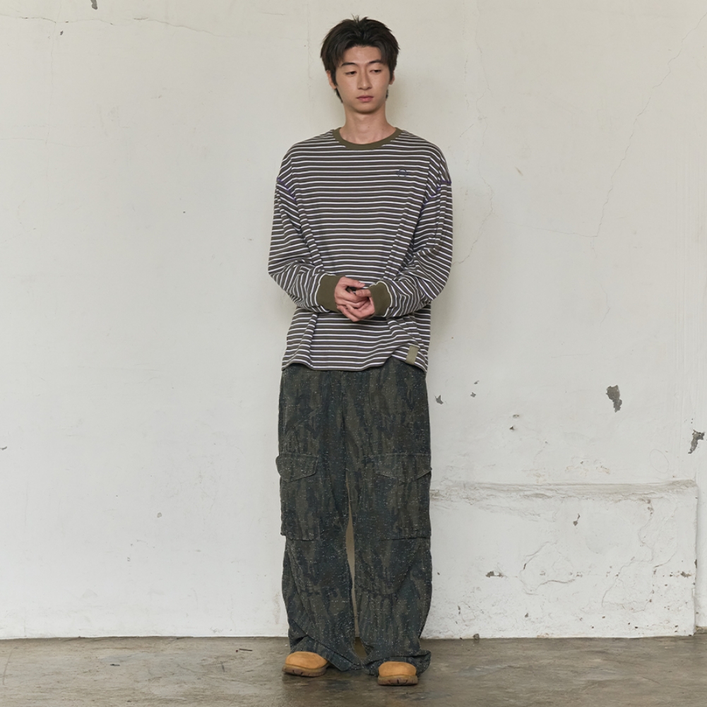 MULTI STRIPE LONG SLEEVE (KHAKI)