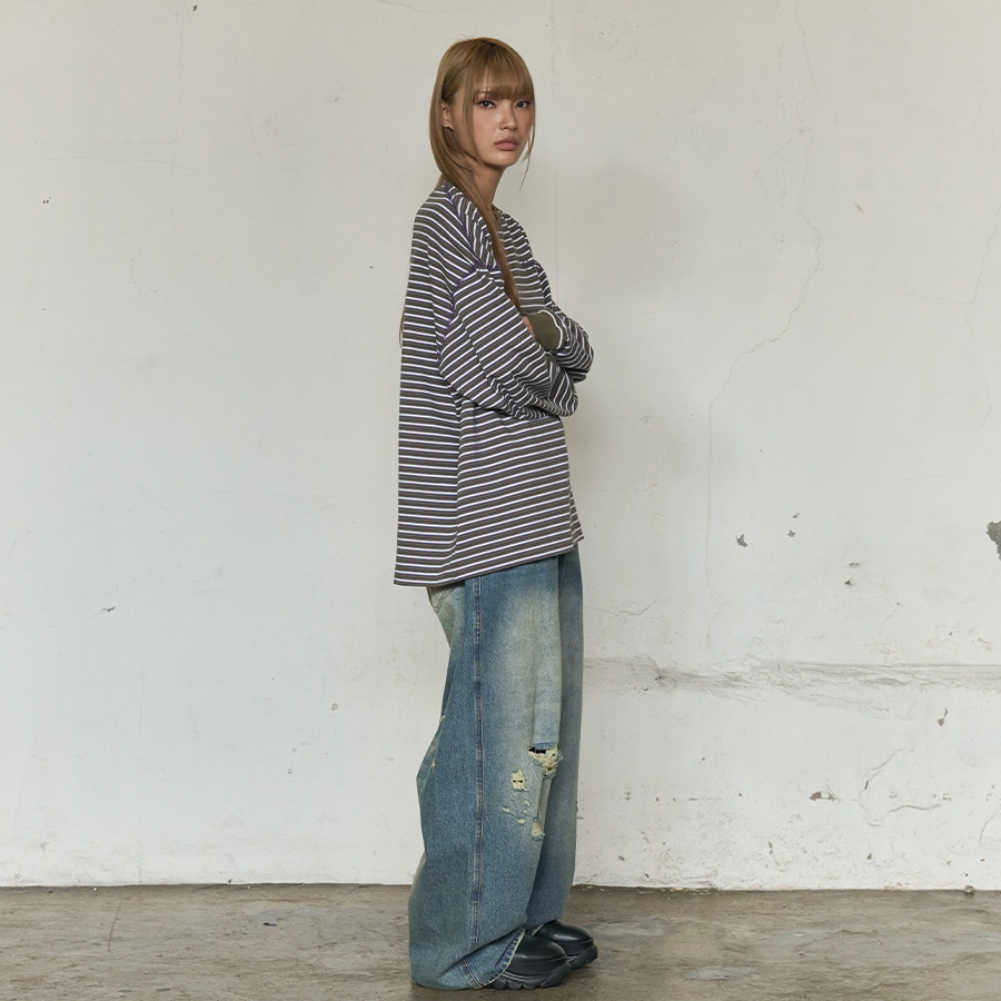 MULTI STRIPE LONG SLEEVE (KHAKI)