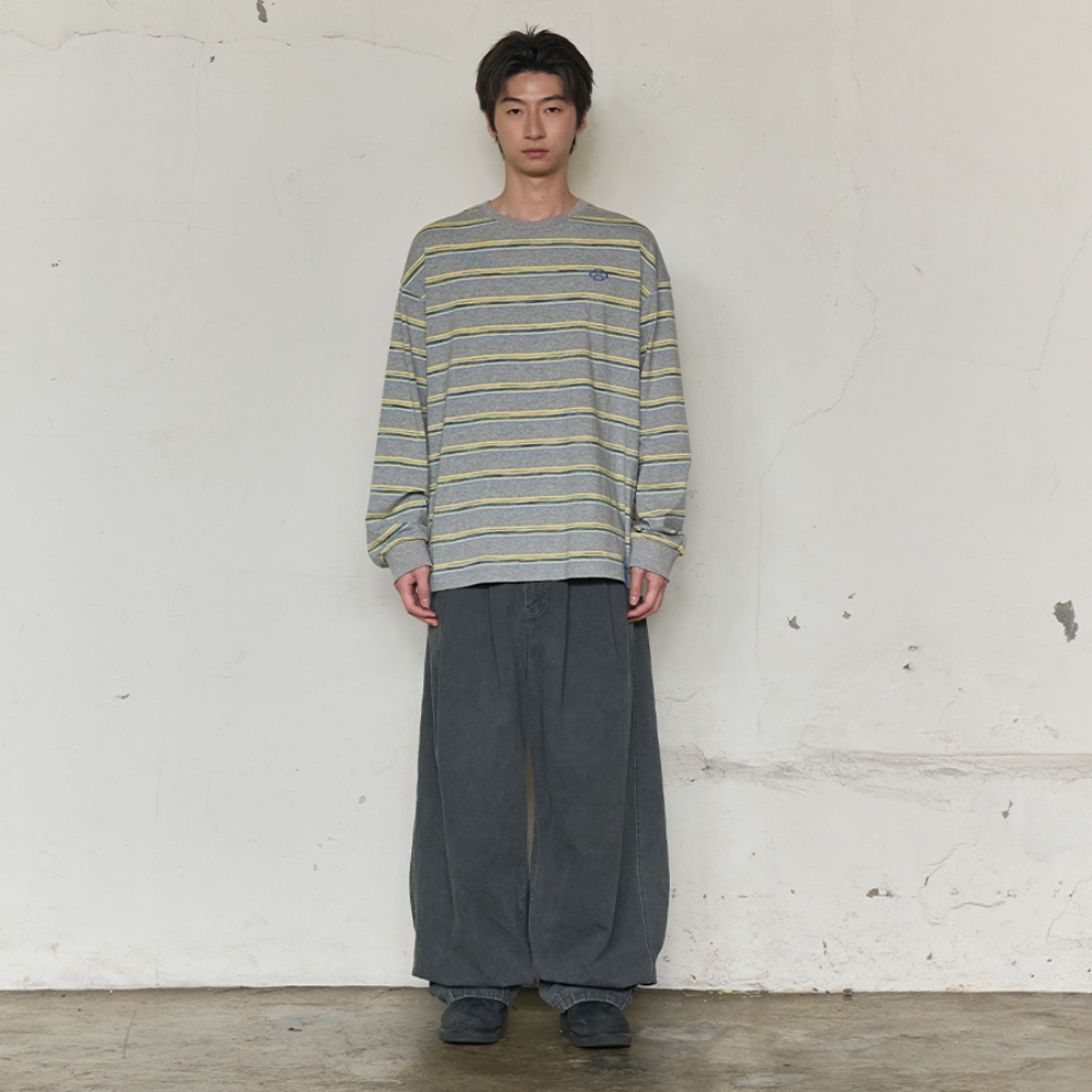 MULTI STRIPE LONG SLEEVE (GREY)