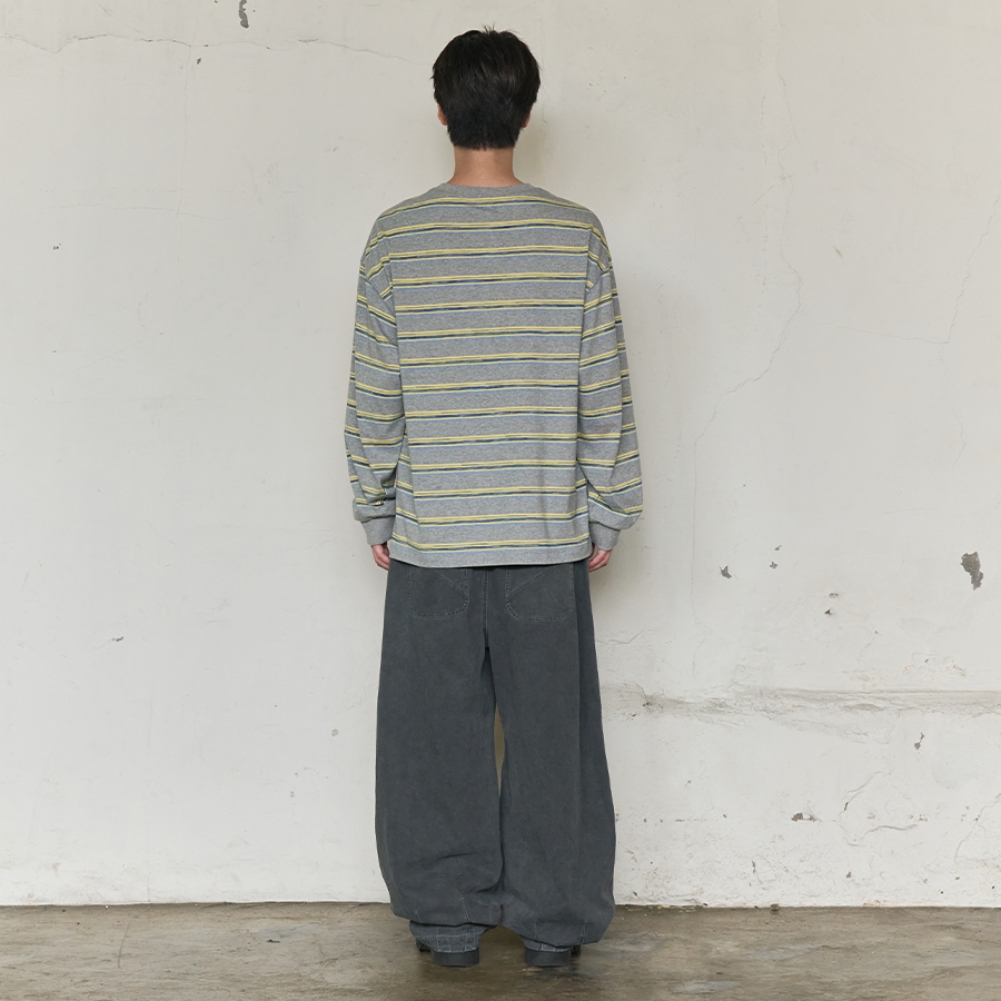 MULTI STRIPE LONG SLEEVE (GREY)