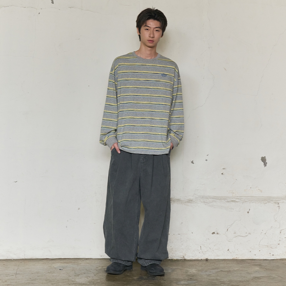 MULTI STRIPE LONG SLEEVE (GREY)