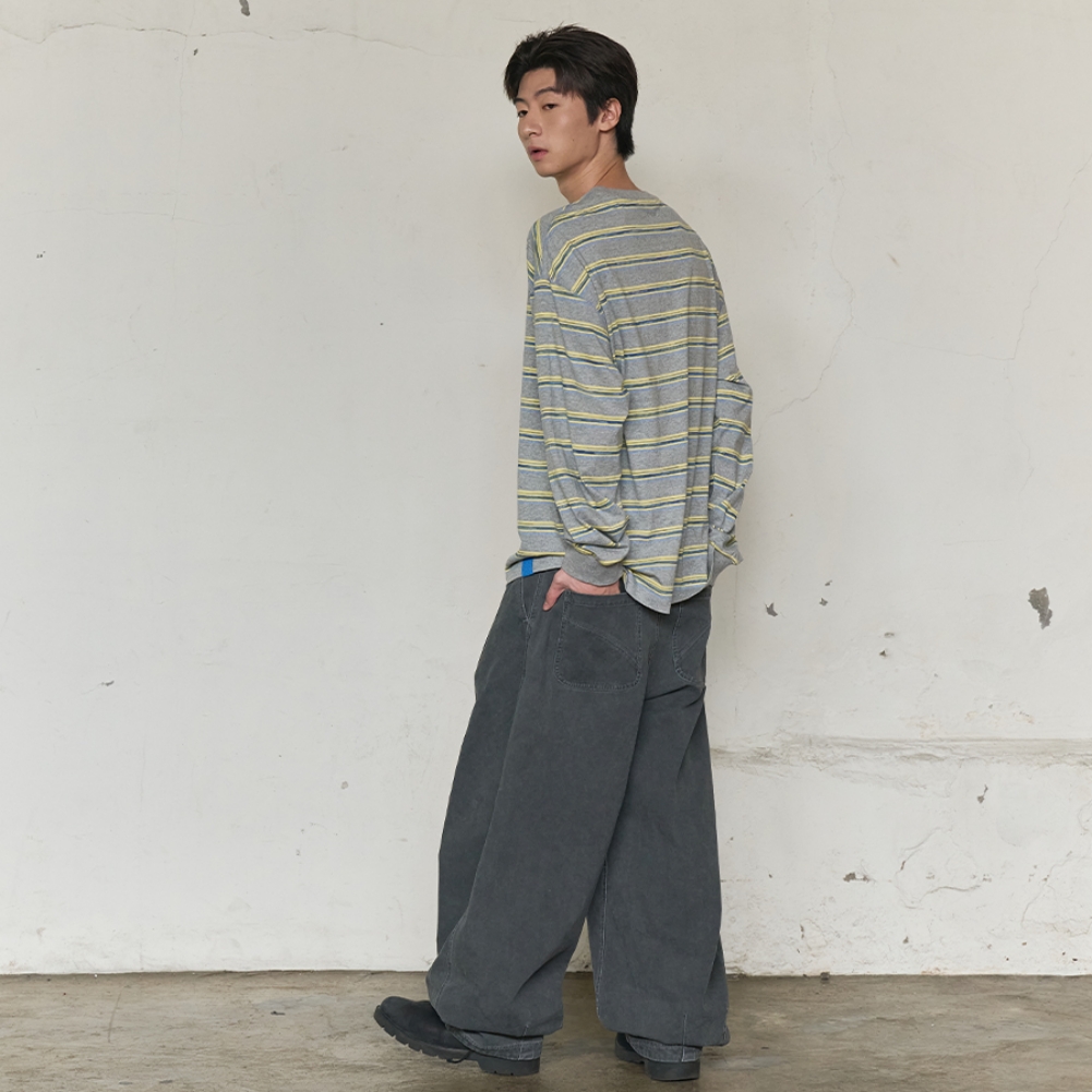 MULTI STRIPE LONG SLEEVE (GREY)