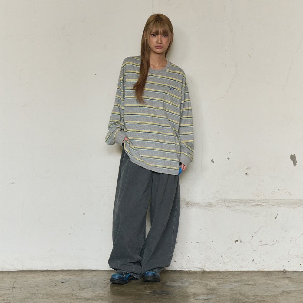 MULTI STRIPE LONG SLEEVE (GREY)