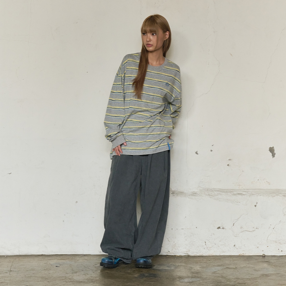 MULTI STRIPE LONG SLEEVE (GREY)