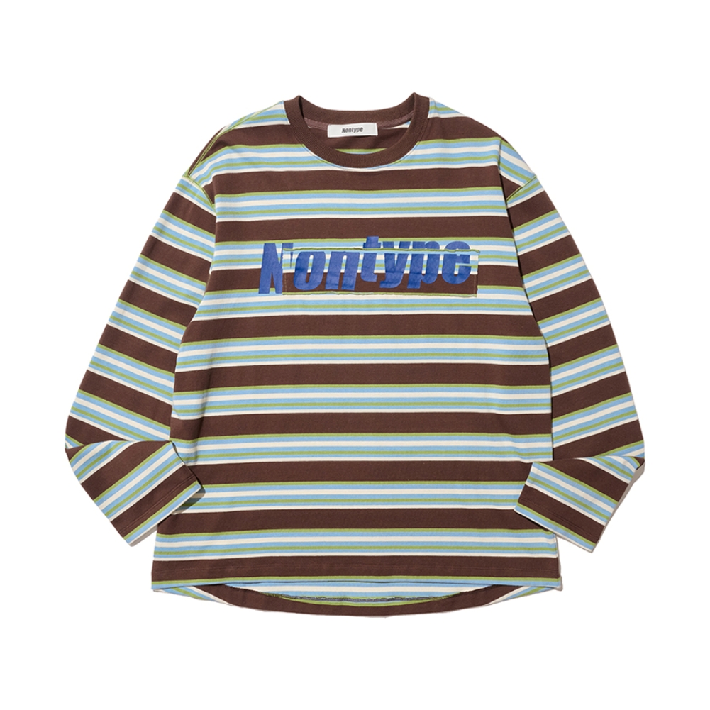 MISFIT PATCH STRIPE LONG SLEEVE TEE (BROWN)
