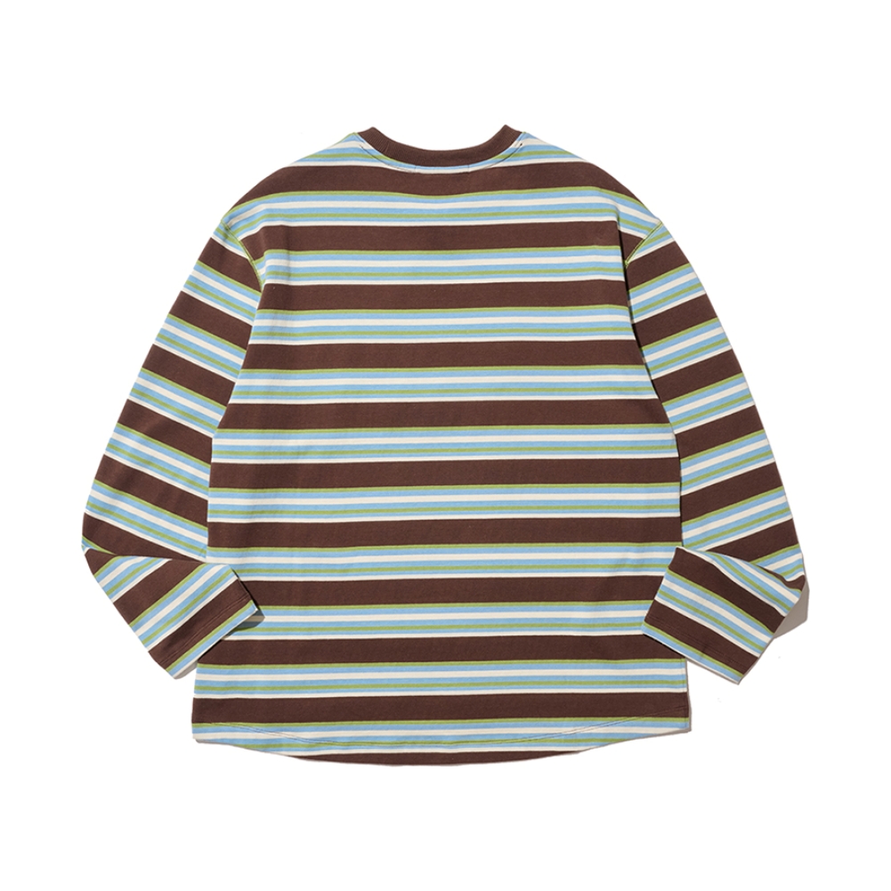 MISFIT PATCH STRIPE LONG SLEEVE TEE (BROWN)