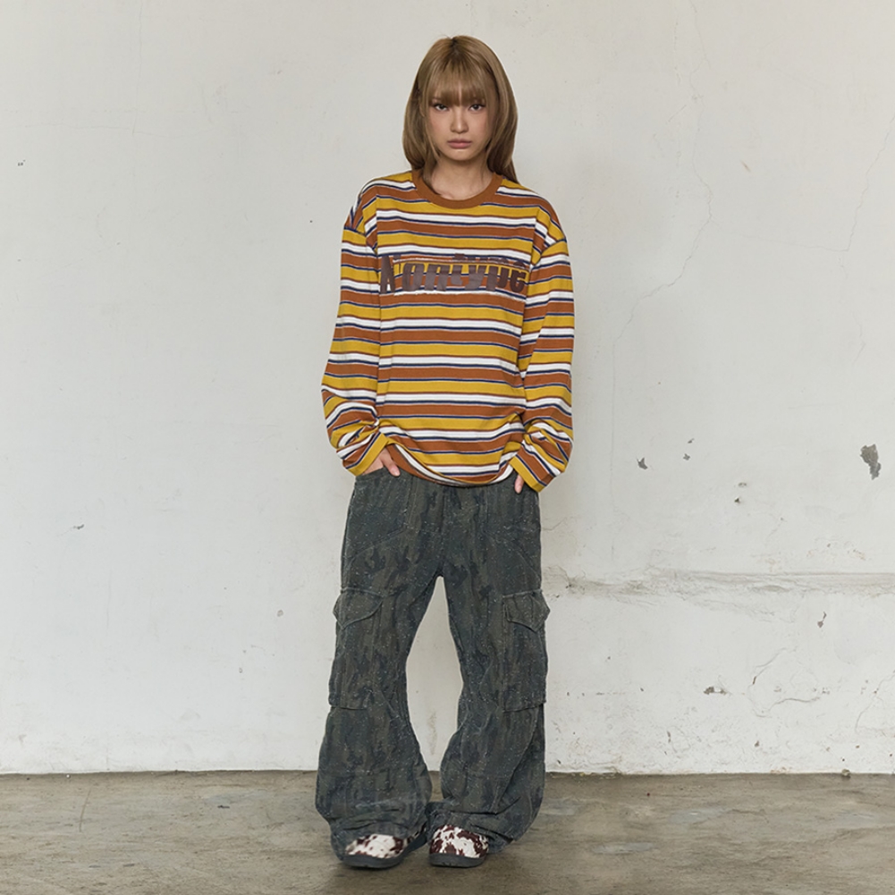 MISFIT PATCH STRIPE LONG SLEEVE TEE (YELLOW)