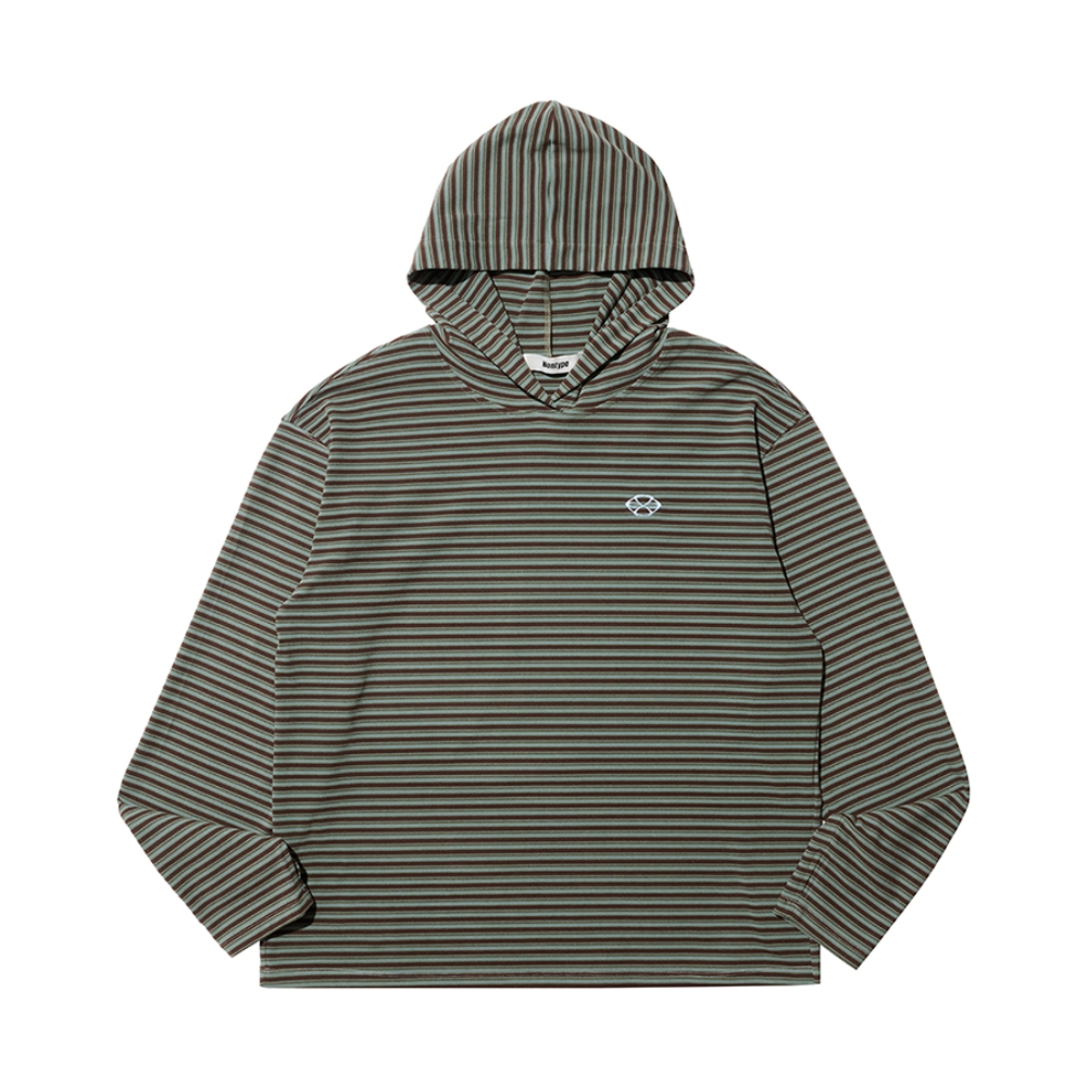 MULTI STRIPE FLEECE HOODY (GREEN)