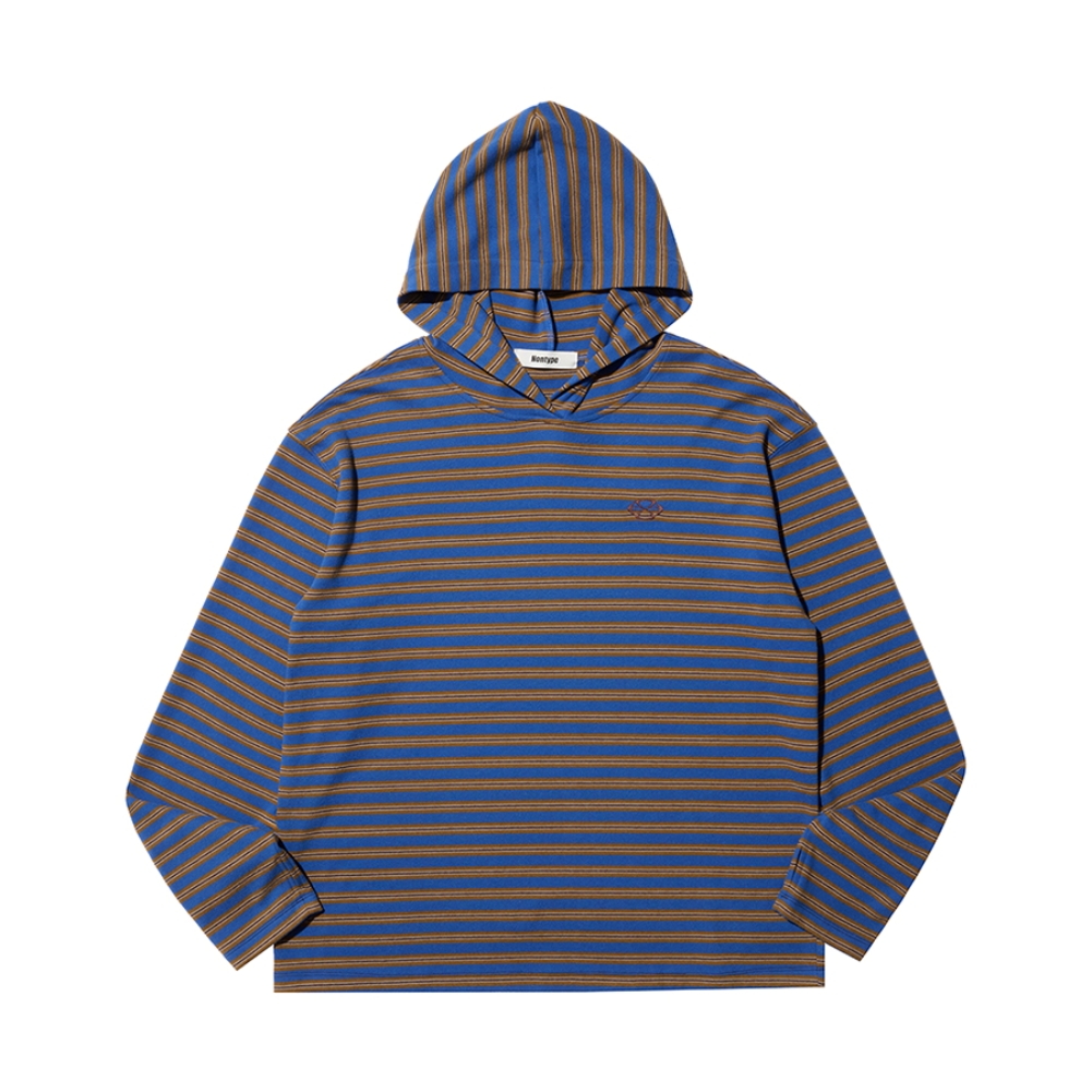 MULTI STRIPE FLEECE HOODY (BLUE)
