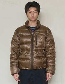 FINGERHOLE ASYMMETRIC DOWN JUMPER (BROWN)