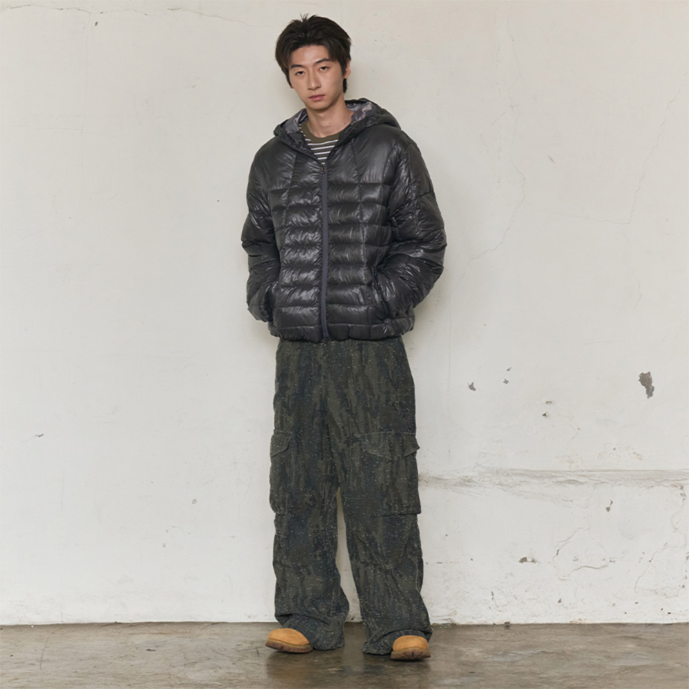 HOODIE LIGHT QUILTED JACKET (CHACOAL)