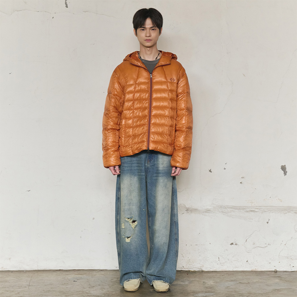 HOODIE LIGHT QUILTED JACKET (ORANGE)