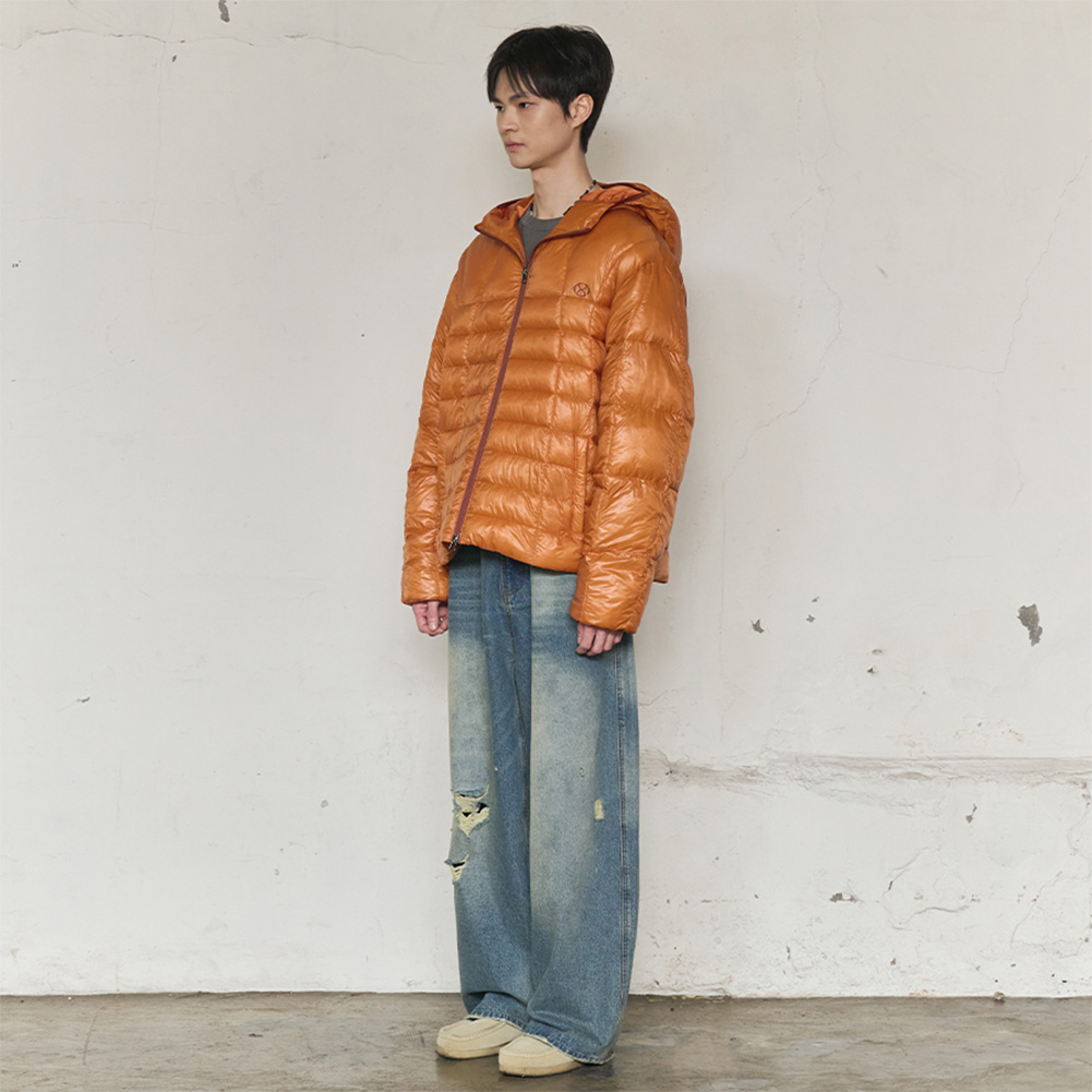 HOODIE LIGHT QUILTED JACKET (ORANGE)