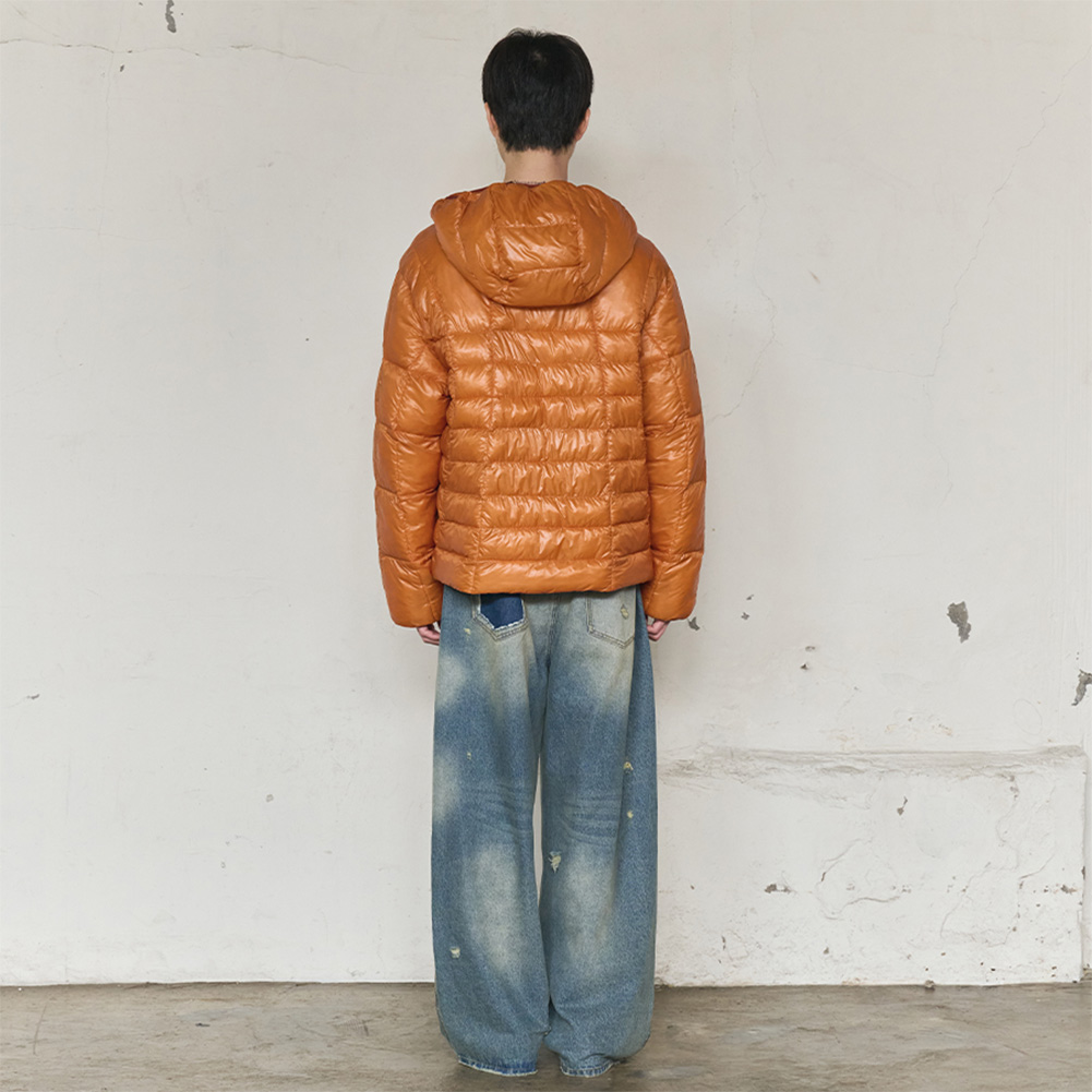 HOODIE LIGHT QUILTED JACKET (ORANGE)