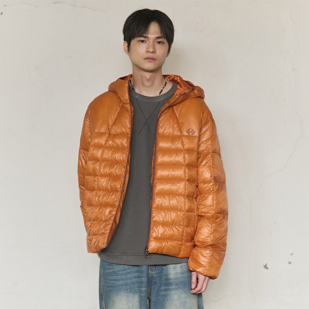HOODIE LIGHT QUILTED JACKET (ORANGE)