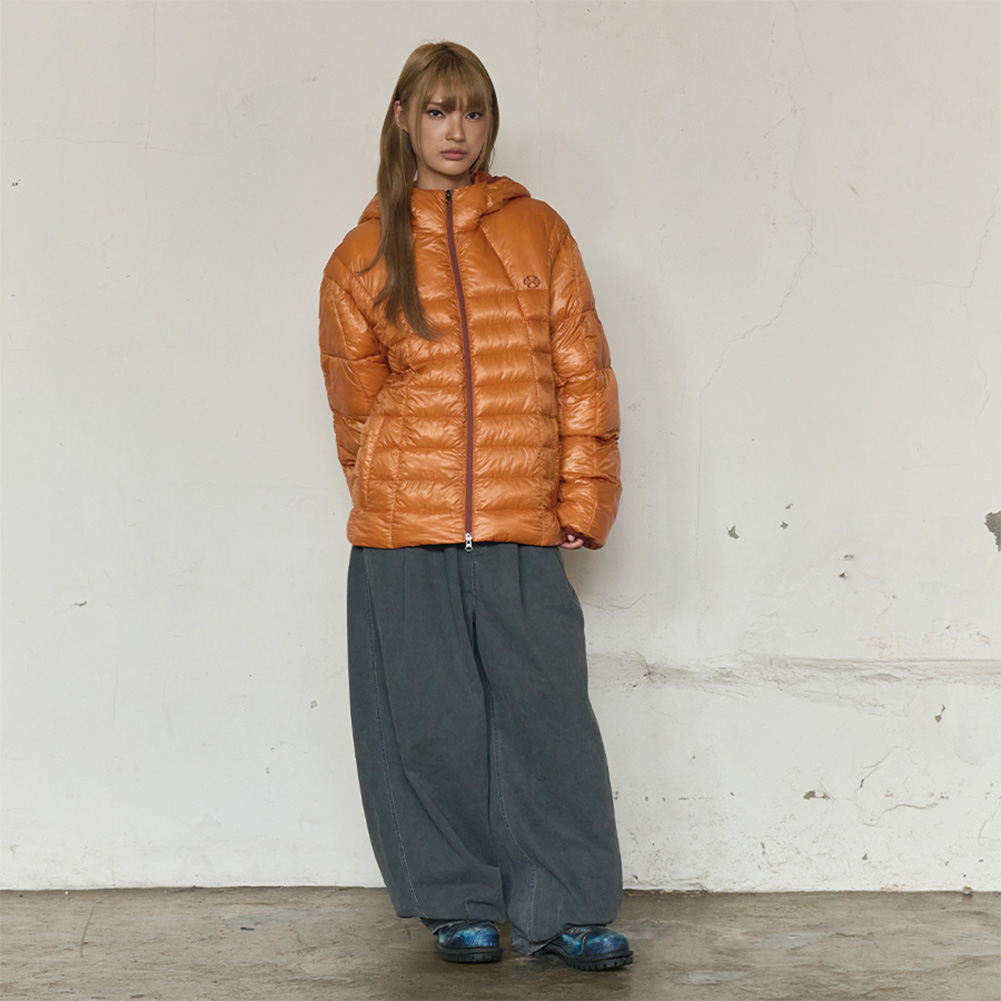 HOODIE LIGHT QUILTED JACKET (ORANGE)