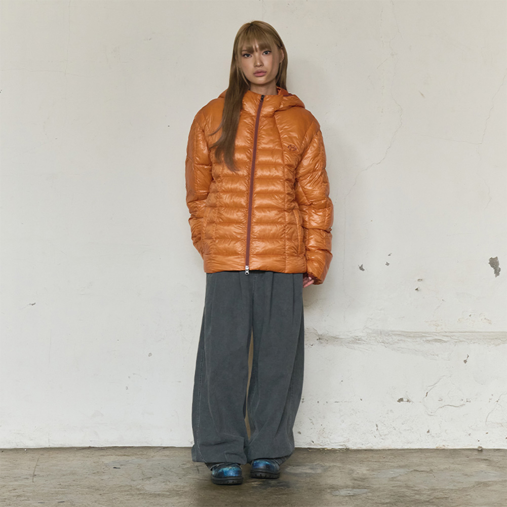 HOODIE LIGHT QUILTED JACKET (ORANGE)